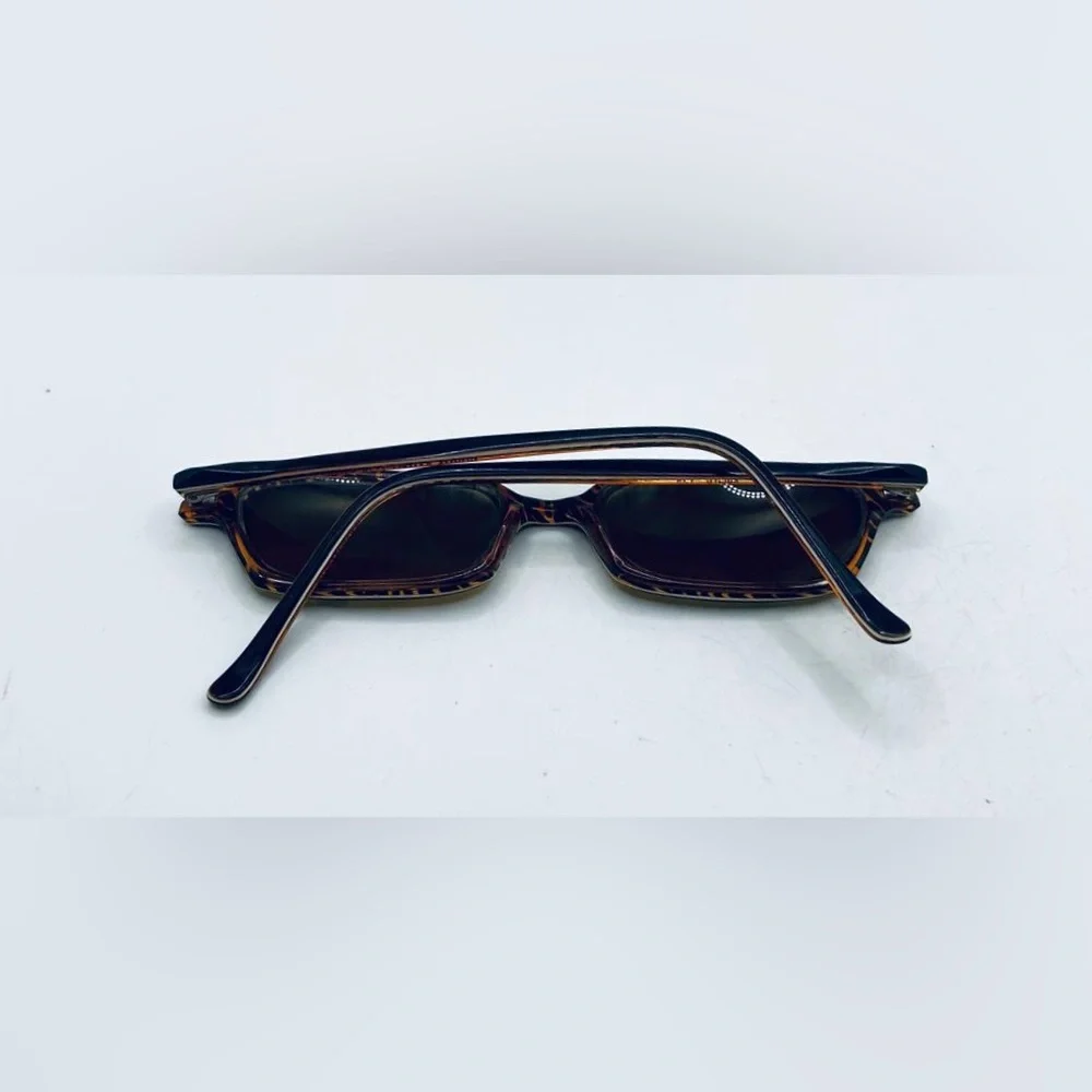 Norma Kamali 7178 Safari Brown Rectangular Sunglasses Frames Only - Picture 4 of 8